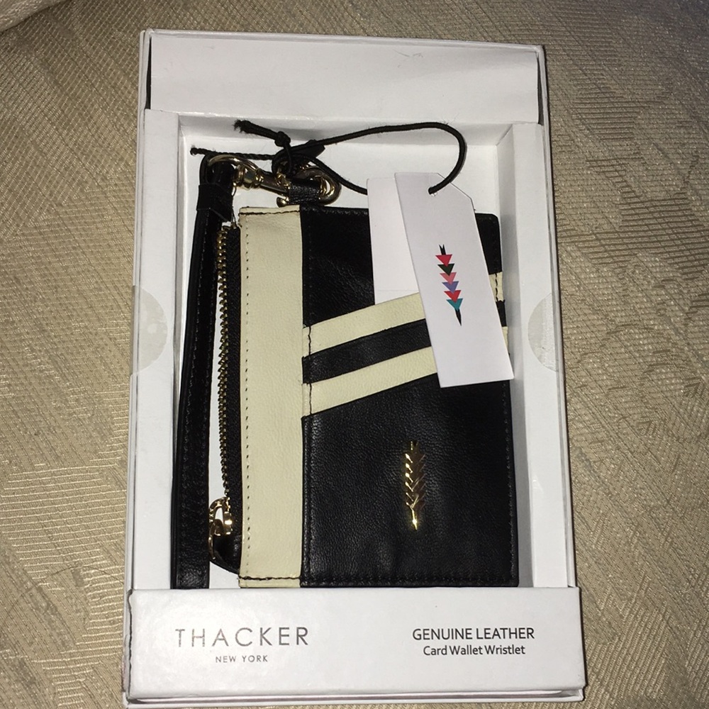THACKER LEATHER CARD WALLET WRISTLET